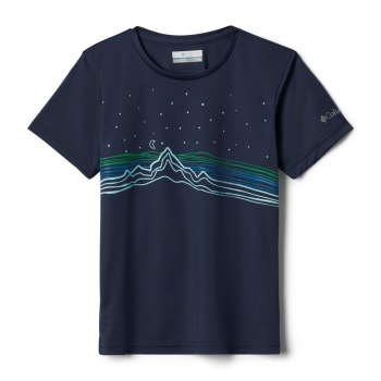 Columbia Terra Trail Short-Sleeve, Camiseta Azul Marino Para Niña | 374219-TLU